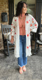 Forever Free Embroidery Kimono in White/Restock S-L
