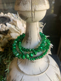 Iridescent Green 3 Strand Bracelet Stack