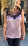 Crystals and Lace Blouse in Mauve