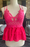 Sweet Lily Bralette Cami in Hot Pink