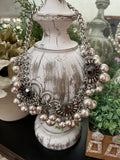 Vintage Glam Silver Beaded Necklace