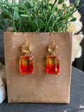 Red/Orange Crystal Earrings