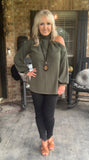 Be You Sweater in Dark Olive M