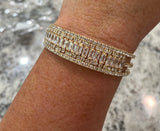 Gold Crystal Dalia Cuff Bracelet