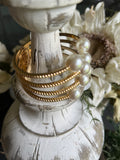 Gold Pearl Melody Cuff Bracelet