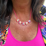 Neon Pink AB Crystal Necklace