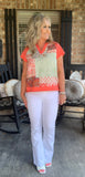 Starting Fresh Blouse in Coral Regular and Plus