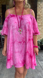 Bubblegum Pink Tie Dye Dress