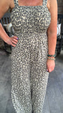 Everyday Pretty Leopard Jumpsuit in Light Olive S & M