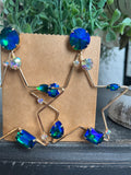 Starry Nights Earrings in Peacock Blue