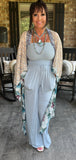 Strapless Jumpsuit in Ash Blue