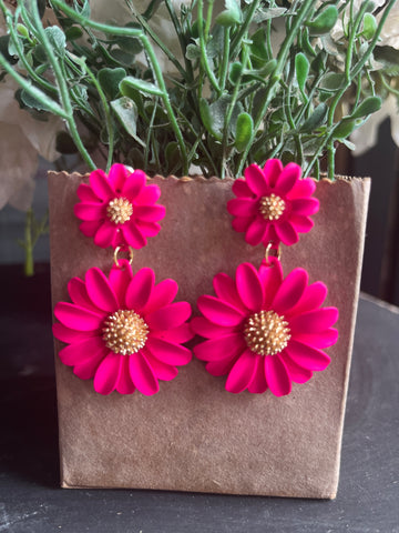 Double Daisy in Neon Pink