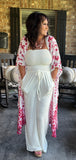 Strapless Smocked Jumpsuit in Ivory