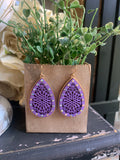 Lavender AB Crystal Teardrop Earrings