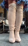 Sassy Suede Boots in Nude