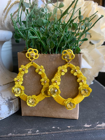 Yellow Floral Beauty Earrings