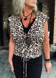 Night Out on the Town Leopard Top in White Plus