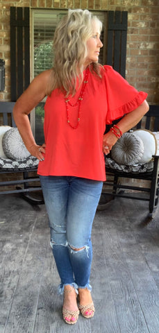 Care Free Blouse in Red S & M
