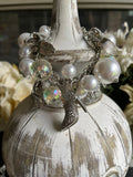 Pearl Silver Bangle Shoe Bracelet