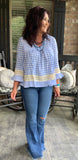 Sweet in Blue Gingham Blouse S-L