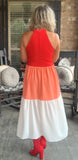 Red Peach Pretty Dress S M
