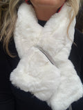 Holiday Glam Fur Scarf in White