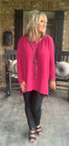 Cozy Time Top in Magenta S 2X