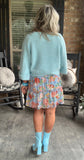 FrilLEE Floral Skirt in Blue S-L