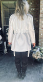 FrilLEE Puffed Sleeve Blazer in White