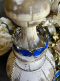 Cobalt Blue Camee Stretch Bracelet
