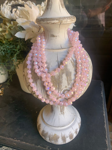 Iridescent Pink 60” Beads