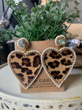 Twinkle Heart Leopard Earrings