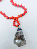 Orange Crystal Pendant Necklace