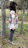 Casually FrilLEE Plaid Shacket in Camel