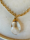 Snowbound Crystal Necklace in Gold
