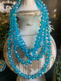 Iridescent Ice Blue 60” Beads