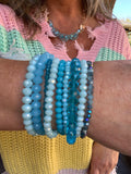 Shades of Blue Crystal Bracelet Stack