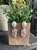 Pearl and Silver Vine Earrings