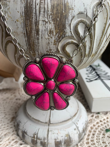 Hot Pink Bloom Necklace