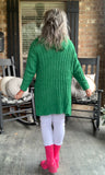 Festive Green Mid Length Cardigan