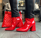 Merry Red Patent Boots