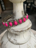 Pink Teardrop Cuff Bracelet