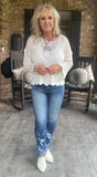 Be a Sweetheart Sweater in White S& M