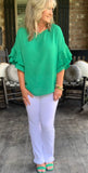 Paris Bound Blouse in Green S