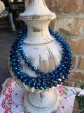 Iridescent Teal 60” Beads