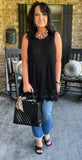 FrilLEE Lily Lace Sleeveless Blouse In Black