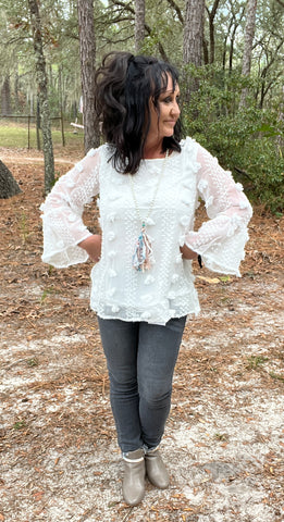 Angels Among Us Blouse in Ivory