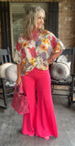Neon Pink Wide Leg Pants