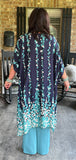 Floral Rain Kimono in Navy/Restocked
