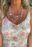 Pink Iridescent 3 Strand Necklace